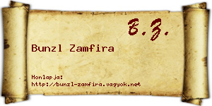 Bunzl Zamfira névjegykártya
